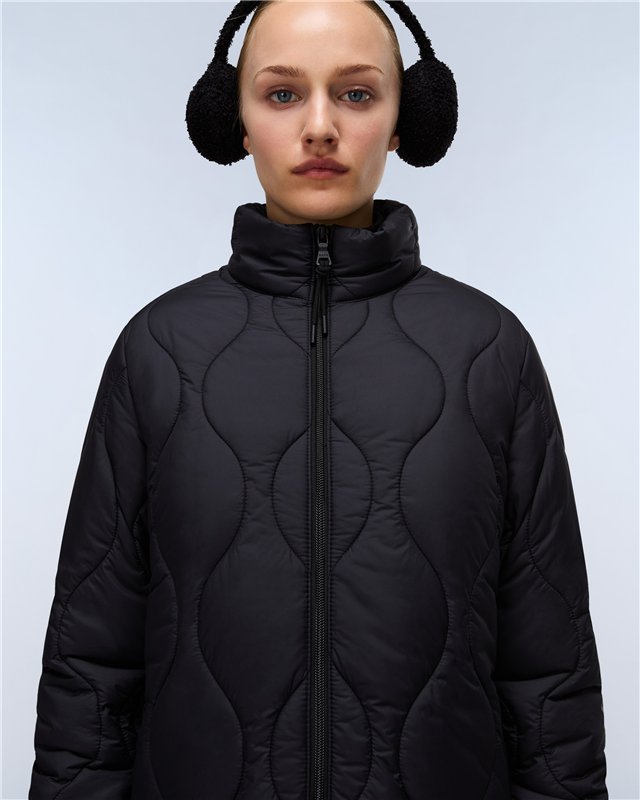 Sort Long Puffer Jacket