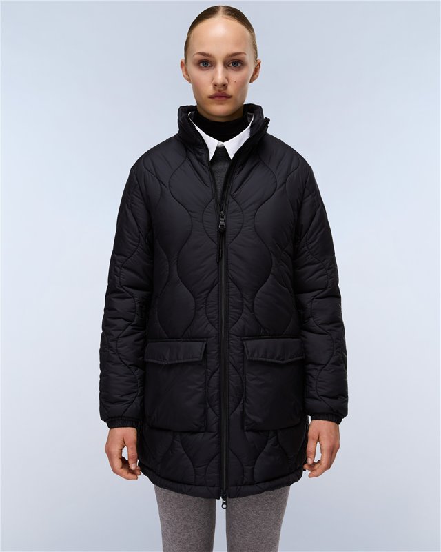 Sort Long Puffer Jacket