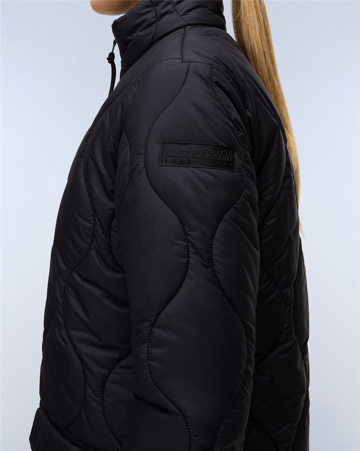 Sort Long Puffer Jacket