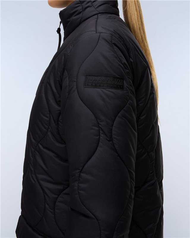 Sort Long Puffer Jacket