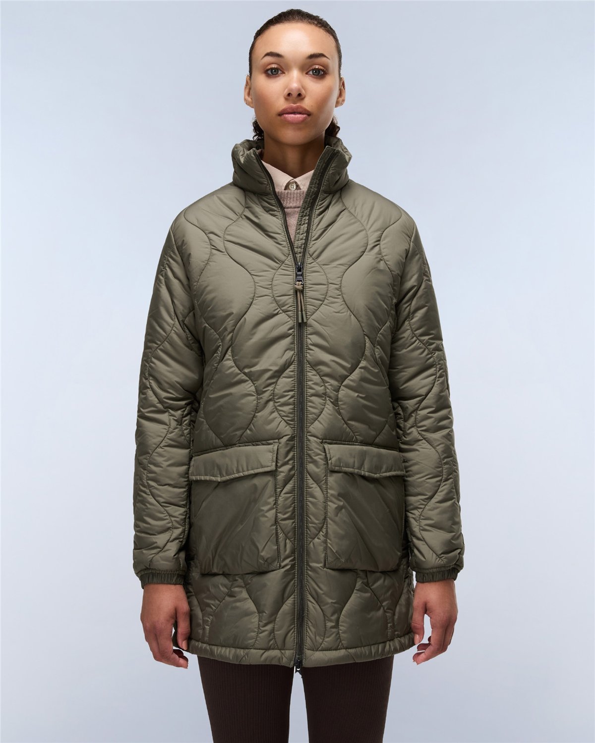 Sort Long Puffer Jacket
